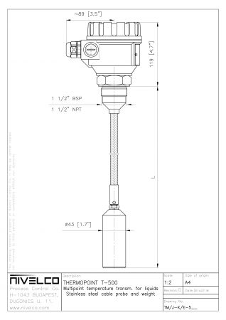 Датчик температуры THERMOPOINT TMK-536-4 для жидких веществ