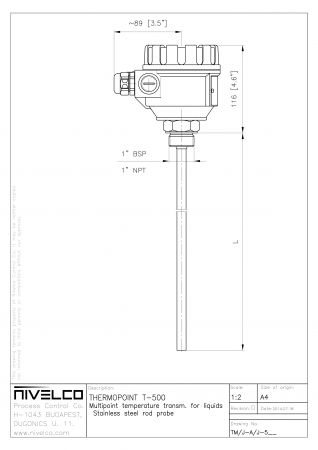 Датчик температуры THERMOPOINT TMR-553-4 для жидких веществ